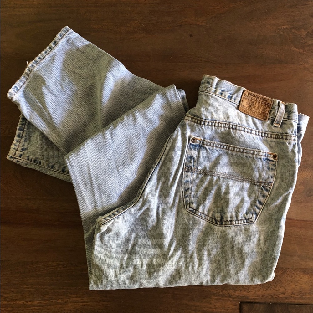 Vintage 1990s Structure Denim Baggy Jeans Size 34